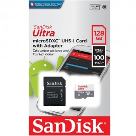 Cartão De Memória SanDisk MicroSD 128GB 100MB/s Ultra Classe 10 UHS-I