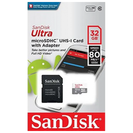 Cartão De Memória SanDisk MicroSD 32GB 80MB/s Ultra Classe 10 UHS-I